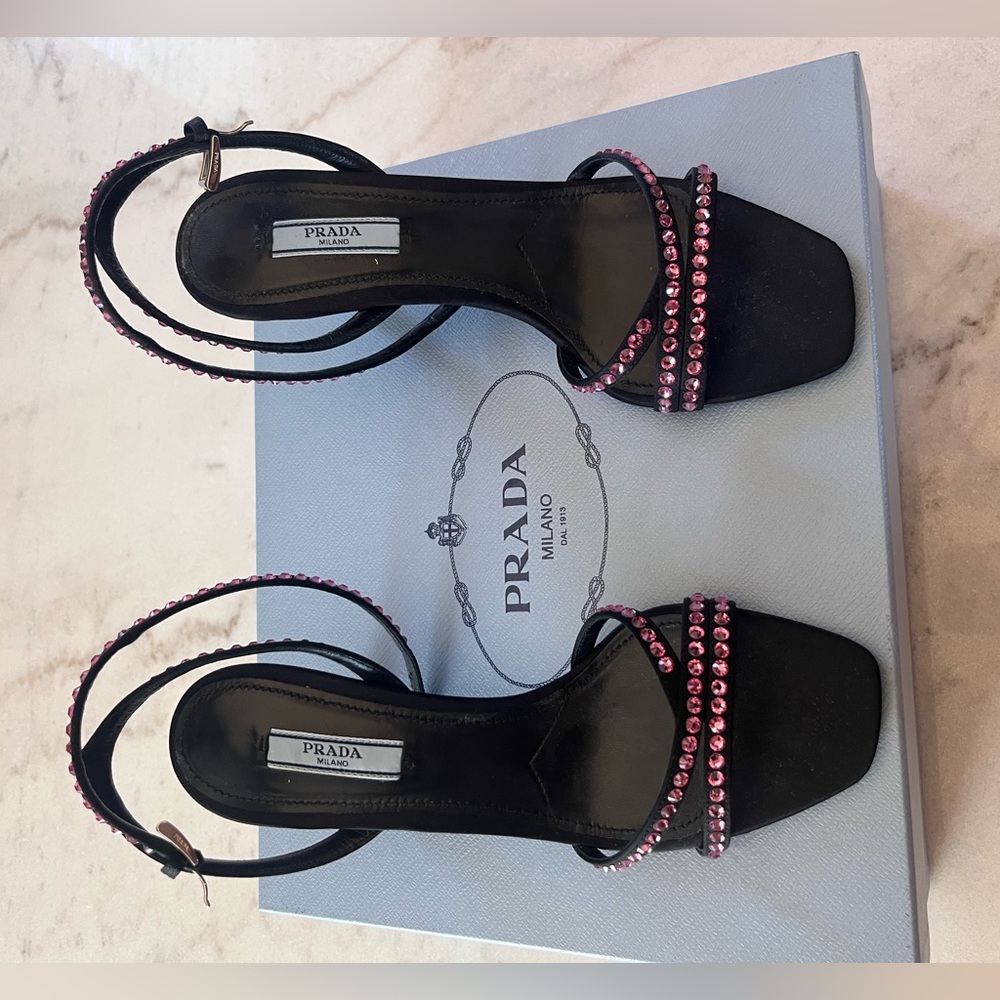 Prada Black and Pink Women's Sandals